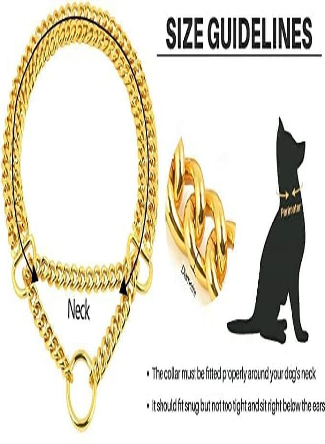 D&C PAWS طوق خنق للكلاب من دي آند سي باوز، طبقتان، طوله 24 بوصة، لونه ذهبي، سلسلة خنق للكلاب من طبقتين، لونها ذهبي (عبوة من قطعة واحدة) - Image 3